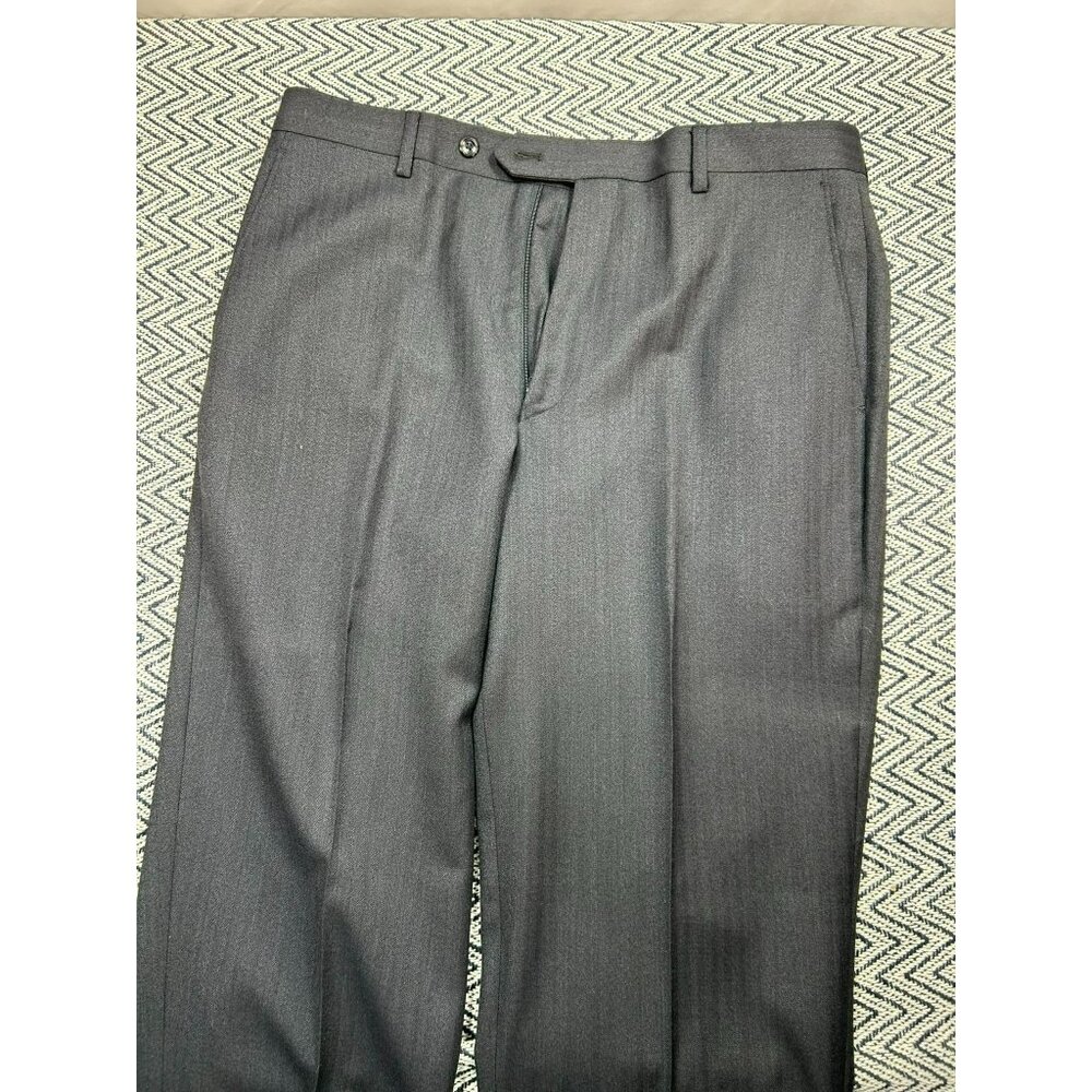 Jos A. Bank Tailored Fit Gray Dress Pants 34R 100% Wool Executive Collection - Picture 2 of 6